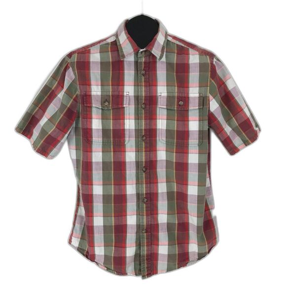 Eddie Bauer Button Up Shirt Men's Medium Classic Fit Short Sleeve 100% Cotton - Picture 1 of 8